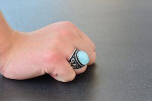 Erkekler için Elmas Taş Koleksiyonu: 925 Ayar Gümüş Yüzükler - Doğal Taş Seçimi (Akuamarin) - Görsel 7