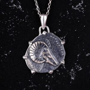 925 Ayar Gümüş Tasarım Kolye Ucu - El Yapımı Kolye (Koç) - Görsel 4