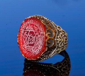 Sterling Gümüş Erkek Yüzük, Doğal Siyah Oniks Taşı, Kral Süleyman Mühürü Yüzüğü, El Yapımı Takı - Görsel 3