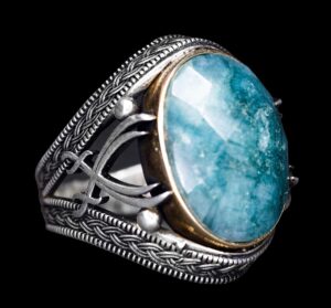 Kılıç Yüzüğü, 925 Ayar Gümüş Yüzük, Doğal Zümrüt Taşlı Yüzük - Görsel 2