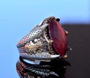 Gerçek Yakut Doğal Taş Yüzük, 16.80 Karat, Pençe Yüzük - Görsel 4