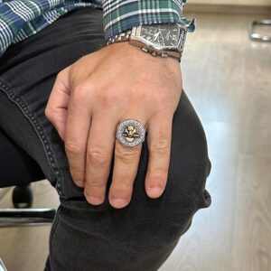 925 Ayar Gümüş Yüzük - Yunan Anahtar Desenli Erkek Yüzüğü - El Yapımı Yüzük (Kurt) - Görsel 3