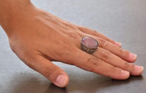 925 Ayar Gümüş Yüzük - Gerçek Doğal Taş Yüzük - Rhodonit - Görsel 6