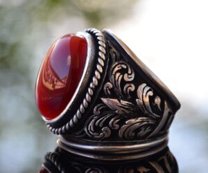 Erkekler için Zarif Doğal Taş Koleksiyonu: 925 Ayar Gümüş Yüzükler - Doğal Agat Taş Seçimi - Görsel 4