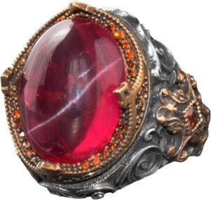 Gerçek Doğal Yıldız Yakut Taşlı Yüzük, Doğum Taşı Yüzüğü, 925 Ayar Gümüş Yüzük - Görsel 8