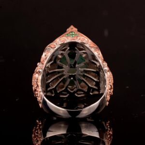 Gerçek Kristal Drusy Kuvars Taş Yüzük, 925 Ayar Gümüş Erkek Yüzük - Görsel 6