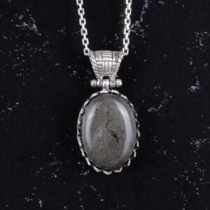 Gerçek Doğal Taş Kolye - 925 Ayar Gümüş Kolye (Pirit) - Görsel 4