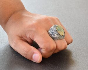 Doğal Arizona Turkuaz Taş Yüzük, Bizans Yüzüğü, Gümüş Yüzük - Görsel 7