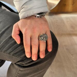 David Yıldızı Yüzüğü, Süleyman Erkek Yüzüğü, 925 Ayar Gümüş Yüzük - Görsel 3