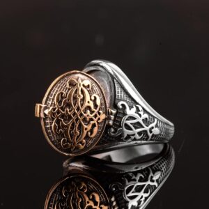 Gizli Kapaklı Yüzük, Kutulu Yüzük, 925 Ayar Gümüş Erkek Yüzük - Görsel 4