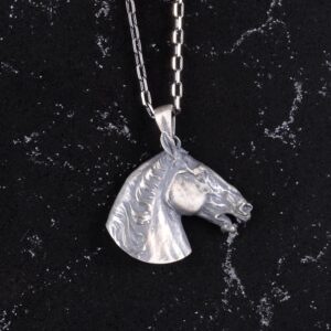 At başı Kolye - 925 Ayar Gümüş Kolye - Görsel 4