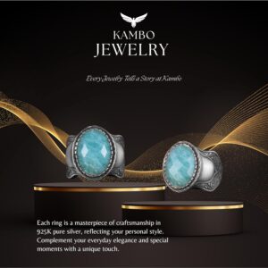 Doğal Taş Yüzük, 925 Ayar Gümüş Yüzük, (Amazonit) - Görsel 7