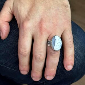 Sterling Gümüş Erkek Yüzük, Dendrit Agat Doğal Taş - Görsel 3