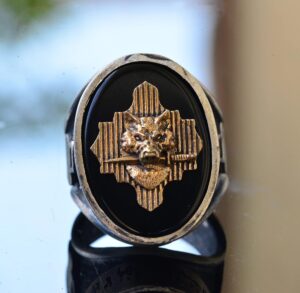 Kurt Yüzüğü, Vahşi Hayat 925 Ayar Gümüş Erkek Büyük Yüzük - Görsel 5