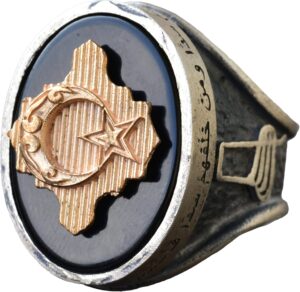 Yıldız ve Hilal Yüzüğü, Malcolm X Yüzüğü, Sterlin Gümüş İslami Erkek Yüzüğü - Görsel 1