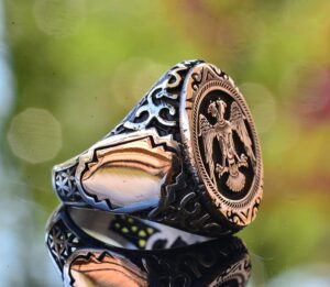 Çift Başlı Kartal Erkek Yüzüğü, Hayvan Yüzüğü, 925 Ayar Gümüş Yüzük - Görsel 4