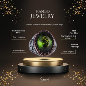 925 Ayar Gümüş Yüzük, Yapay Taş Yüzük, Kartal Sembolü Yüzük, El Yapımı Yüzük (Yapılan renksiz) - Görsel 2