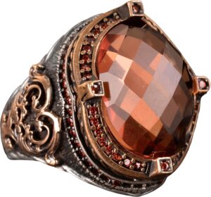 Sultanite Yapay Taşlı Erkek Yüzüğü, Gümüş Yüzük, Özel Gümüş Yüzük, El Yapımı Takı, Erkek Takısı - Görsel 1