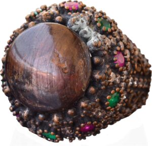 Doğal Yıldız Safir Taşlı Gümüş Erkek Yüzük, Sultan Yüzük - Görsel 1