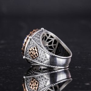 Gerçek Doğal Taş El Yapımı Yüzük - 925 Ayar Gümüş Yüzük (Lapis Lazuli) - Görsel 7