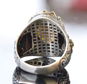 Erkekler için 925 Ayar Gümüş Yüzük - Gerçek Doğal 7 Karat Safir Taşı - Görsel 7