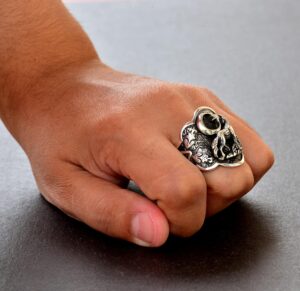 Erkek 925 Ayar Katı Gümüş Kurt Yüzük - Cesur Vahşi Yaşam İlhamlı Erkek Yüzük - Görsel 7