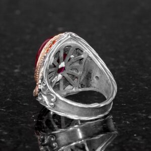 Gerçek Doğal Yıldız Yakutu Taşlı Yüzük, El Yapımı Yüzük, Sultan Yüzüğü, 925 Ayar Gümüş Yüzük - Görsel 8