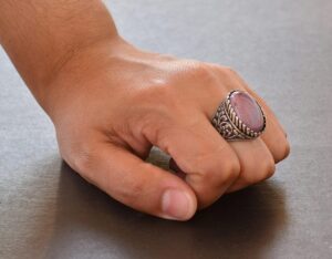 925 Ayar Gümüş Yüzük - Gerçek Doğal Taş Yüzük - Rhodonit - Görsel 7