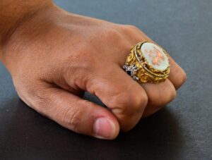 Erkek Gümüş Yüzük - Sedef Doğal Taşı - Yüzük (Kurt) - Görsel 7