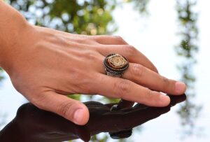 925 Ayar Katı Gümüş Yüzük, Süleyman Yüzüğü, Erkekler için Dini Takı, Baykuş Yüzüğü - Görsel 6