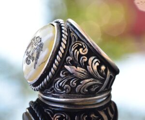 Çift Başlı Kartal Yüzük - 925 Ayar Gümüş Erkek Yüzük - Gümüş Albanian Kartal Takı - Görsel 5