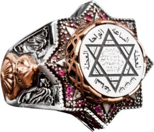 Davud Yıldızı Yüzüğü, Vintage Yüzük, 925 Ayar Gümüş Erkek Yüzüğü - Görsel 1