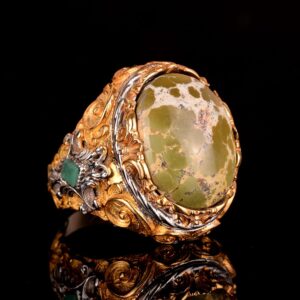 925 Ayar Gümüş Erkek Yüzük Doğal Arizona Turkuaz Taşı ile - Cesur ve Şık Tasarım, Günlük Kullanım ve Özel Günler İçin İdeal (Tarz-3) - Görsel 3