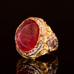 Gerçek Doğal Star Ruby Taş Yüzük, El Yapımı Yüzük, 925 Ayar Gümüş Yüzük - Görsel 6