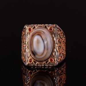 Gerçek Doğal Agat Taşı Yüzük, 925 Ayar Gümüş Yüzük, Erkek Sultan Yüzüğü - Görsel 3