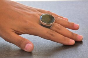 Gerçek Doğal Kan Taşı Yüzük, 925 Ayar Gümüş Erkek Büyük Yuvarlak Yüzük - Görsel 8