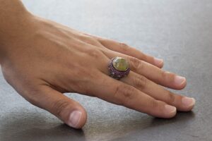 Doğal Yıldız Kedi Gözü Taşı Gümüş Unisex Sultan Yüzük - Kraliyet ve Gizemli - Görsel 6