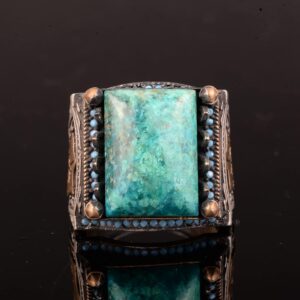 Gerçek Doğal Azurit Taşı Yüzük, 925 Ayar Gümüş Yüzük - Görsel 4