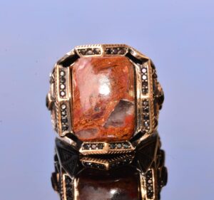 Gerçek Doğal Pietersite Dikdörtgen Taş Yüzük - 925 Ayar Gümüş Gerçek Taş Yüzük - Görsel 8