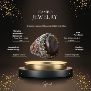 Gerçek Kırmızı Safir Taşlı Yüzük, 13.70 Karat, Safir Yüzük, Kral Yüzüğü, Erkekler için Gümüş Yüzük - Görsel 2