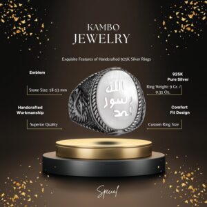 İslami Erkek Yüzük - Kartal Sembolü Yüzük - 925 Ayar Gümüş El Yapımı Erkek Yüzük (Beyaz) - Görsel 2