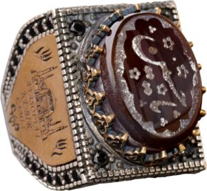 Doğal Akik Taş Yüzük - İslami Hediye, Erkek Yüzük, Ayar Gümüş - Görsel 1