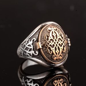 Gizli Kapaklı Yüzük, Kutulu Yüzük, 925 Ayar Gümüş Erkek Yüzük - Görsel 3