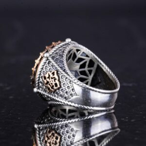 Gerçek Doğal Taş El Yapımı Yüzük - 925 Ayar Gümüş Yüzük (Petersite) - Görsel 7