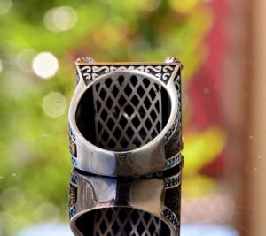 925 Ayar Sterling Gümüş Gerçek Arizona Turkuaz Taşı Erkek Yüzük - El Yapımı Takı - Görsel 5