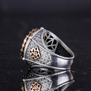 Gerçek Doğal Taş El Yapımı Yüzük - 925 Ayar Gümüş Yüzük (Kaplan Gözü) - Görsel 6