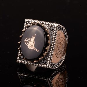 Davut Yıldızı Yüzüğü, Osmanlı Mühür Yüzüğü, 925 Ayar Gümüş Yüzük - Görsel 7