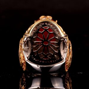 Gerçek Doğal Yıldız Yakutu Taş Yüzük, Kral Yüzüğü, 925 Ayar Gümüş Yüzük - Görsel 7