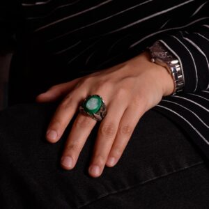 925 Ayar Gümüş Yüzük Doğal Druzy Kuvars Mavi - Görsel 4