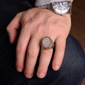 Ayatul Kursi İşlemeli Gümüş Erkek Yüzükleri, İslami Hediyeler, Erkekler İçin Dini Hediyeler, Müslüman Takıları - Görsel 3